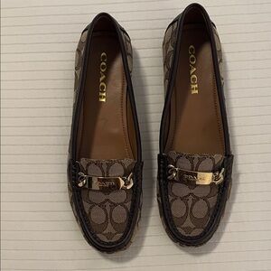 Coach Signature Pattern Brown Loafers